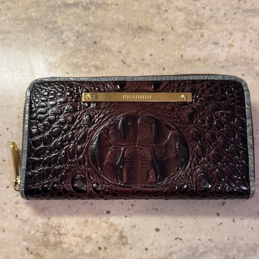 Brahmin Brown Crocodile Embossed Women's Wallet
